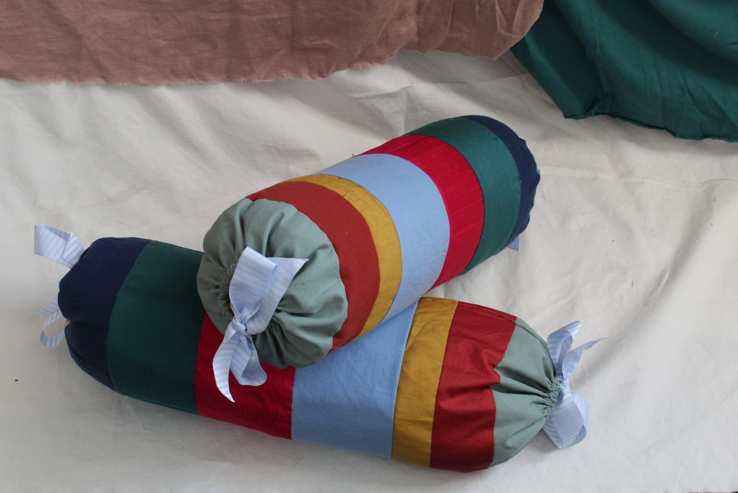 Stripe Patch Lumbar Pillow