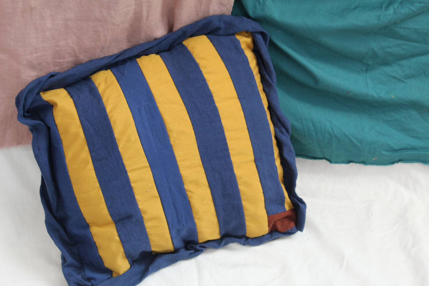 Stripe Patch Throw Pillow