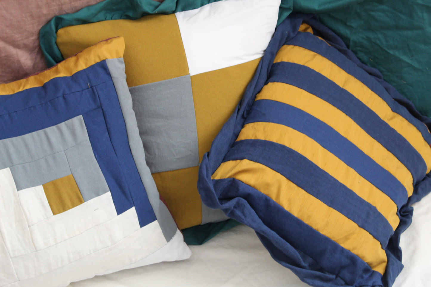 Stripe Patch Throw Pillow