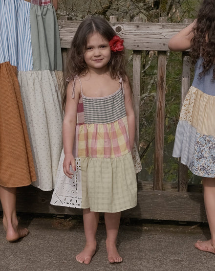 Kids Citrine Patchworked Dress