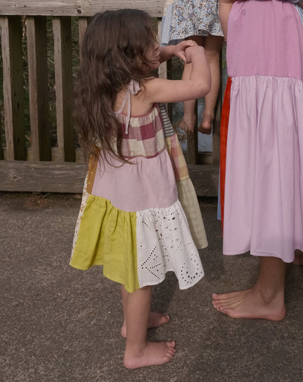 Kids Citrine Patchworked Dress