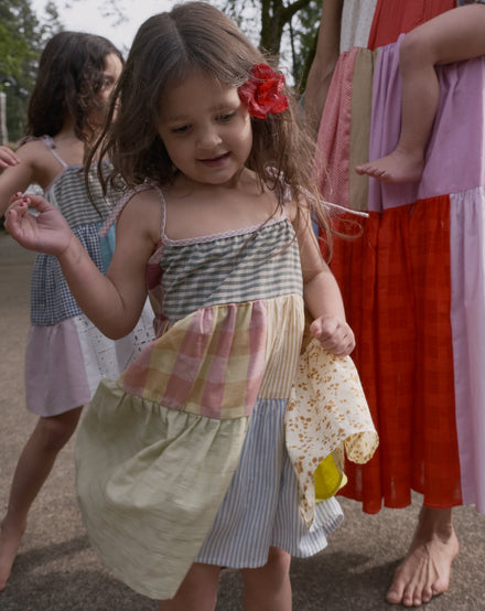 Kids Citrine Patchworked Dress