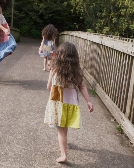 Kids Citrine Patchworked Dress