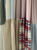 Neutral Sleeved Patchwork Dress