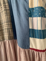 Neutral Sleeved Patchwork Dress